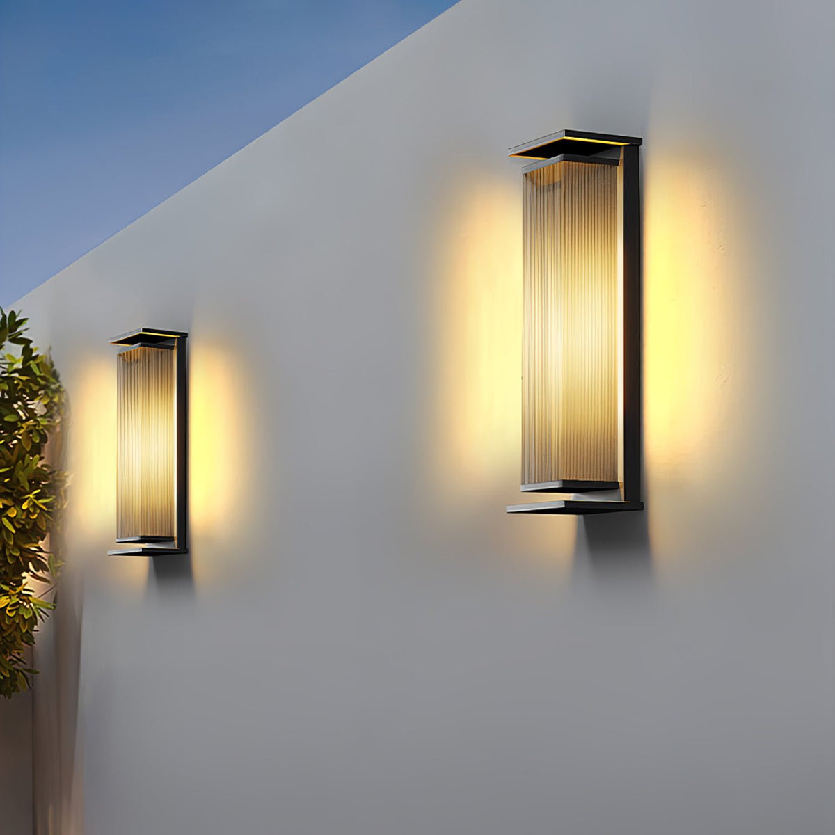 Gridlock Black LED Outdoor Wall Light