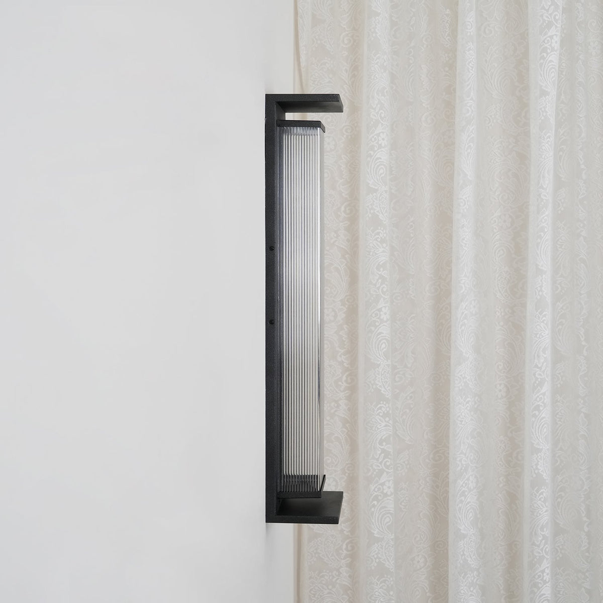 Gridlock Black LED Outdoor Wall Light