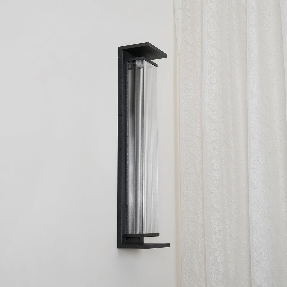 Gridlock Black LED Outdoor Wall Light
