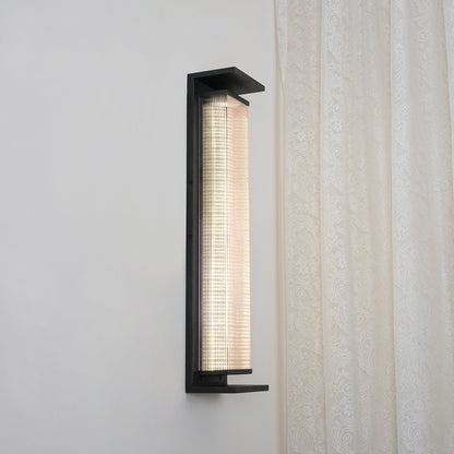 Gridlock Black LED Outdoor Wall Light
