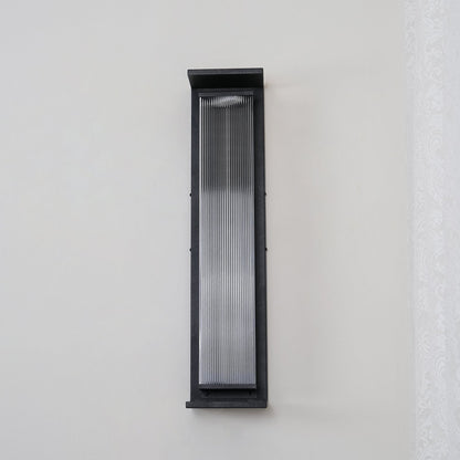 Gridlock Black LED Outdoor Wall Light