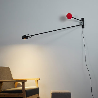 Gyrobeam Black Red LED Wall Light