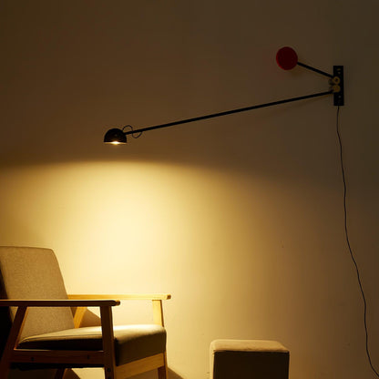 Gyrobeam Black Red LED Wall Light