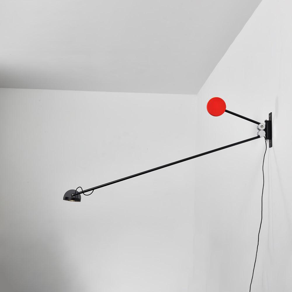 Gyrobeam Black Red LED Wall Light