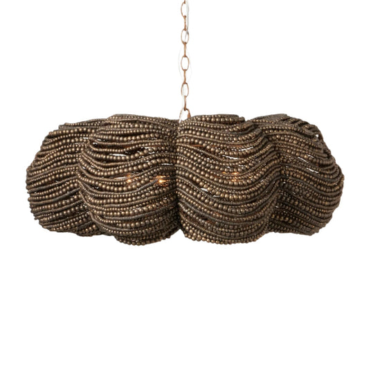 Hand-Finished Bronze White Statement Chandelier