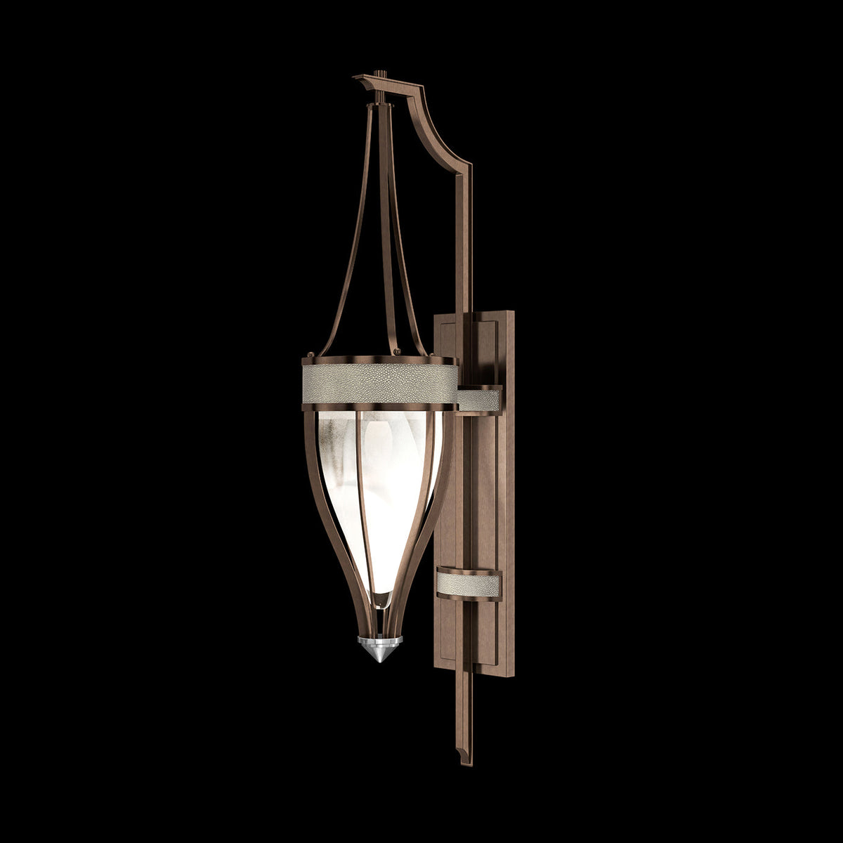 Handblown Swirl Shagreen Accent Wall Sconce
