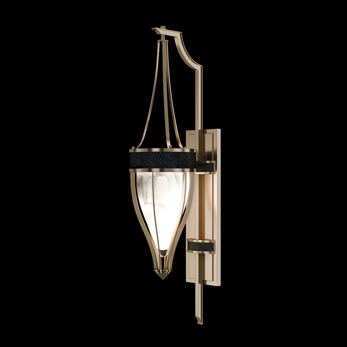 Handblown Swirl Shagreen Accent Wall Sconce