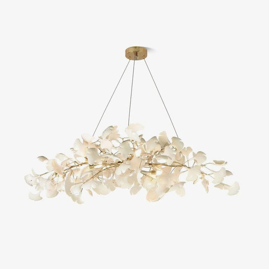 Handcrafted Ceramic Gold White Multi-Light Chandelier