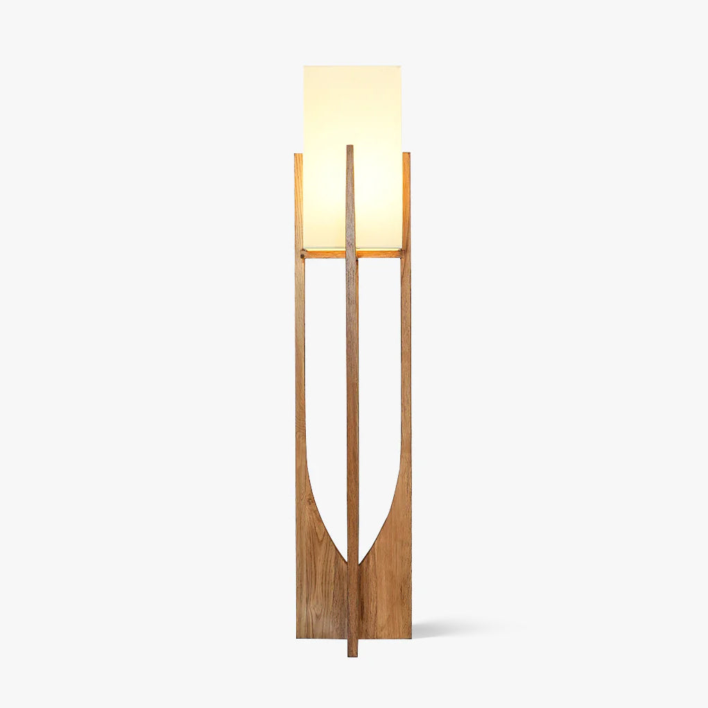 Hearthshade Walnut Ash Fabric Floor Lamp