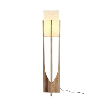 Hearthshade Walnut Ash Fabric Floor Lamp