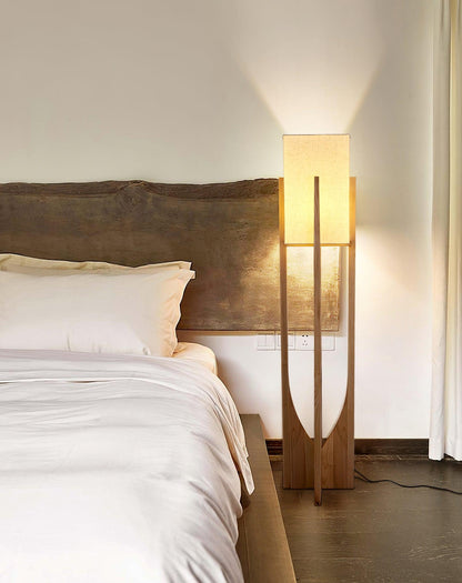 Hearthshade Walnut Ash Fabric Floor Lamp