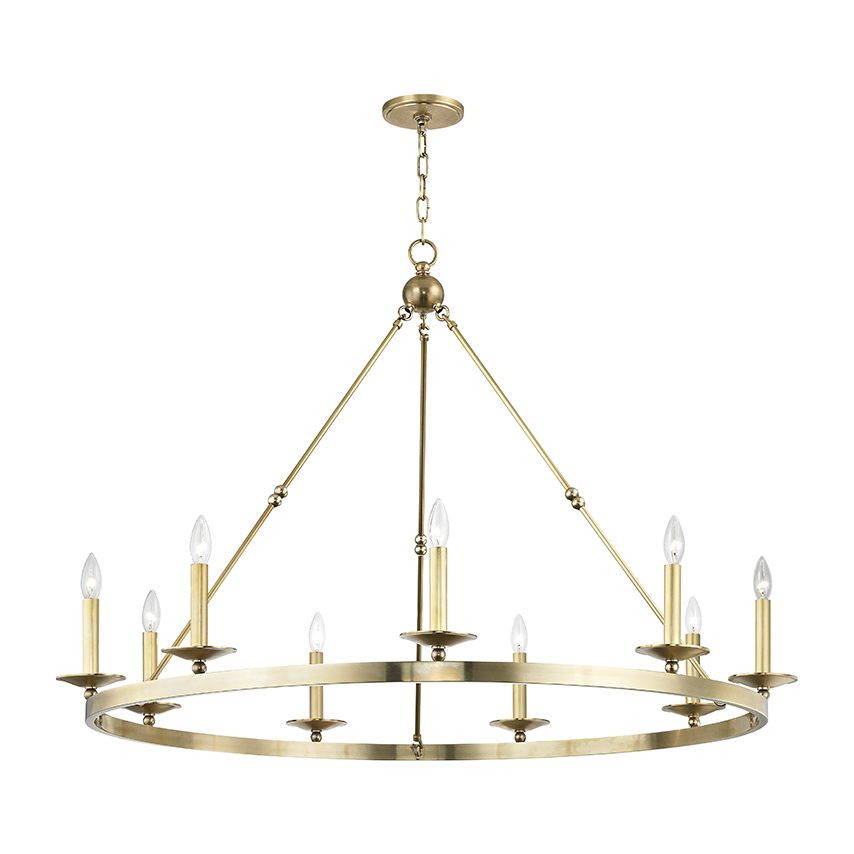 Hook-and-Hoop Wagon Wheel Chandelier