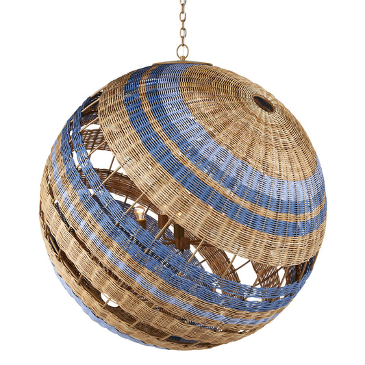 Indigo Rattan Orbit Chandelier