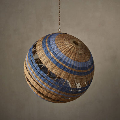Indigo Rattan Orbit Chandelier