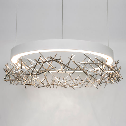 Interlace Nickel LED Chandelier