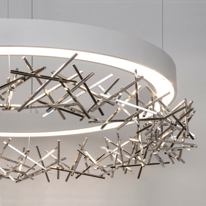 Interlace Nickel LED Chandelier
