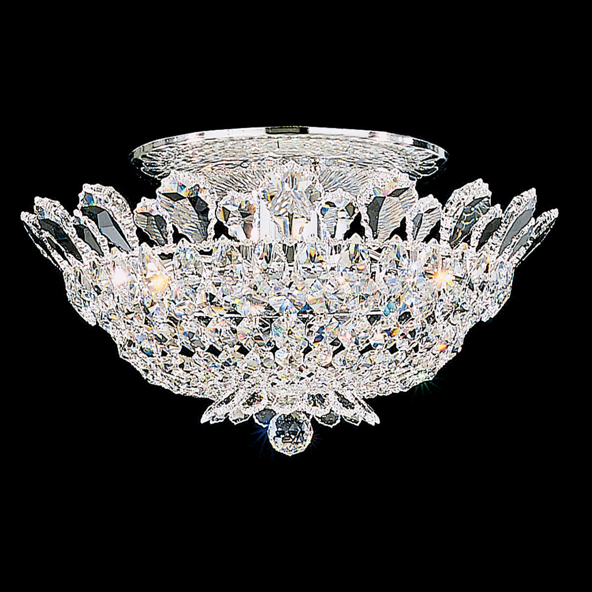 Inverted Pendeloque Heritage Crystal Semi-Flush Light