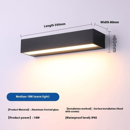 IP65 Aluminium Outdoor Pillar Wall Light / White Light / Large Wall Lamp
