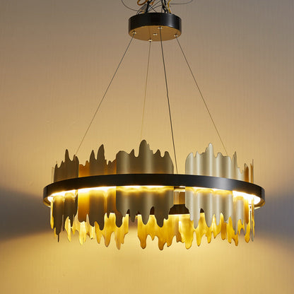 Italian Minimalist Luxury Ring Chandelier / Black / Single layer 60x18CM