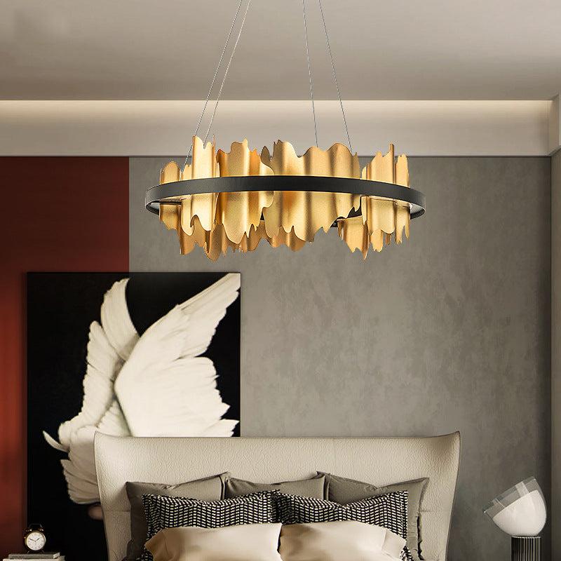Italian Minimalist Luxury Ring Chandelier / Gold / Single layer 60x18CM