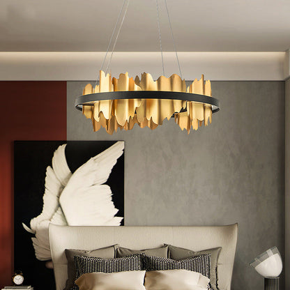 Italian Minimalist Luxury Ring Chandelier / Gold / Single layer 60x18CM