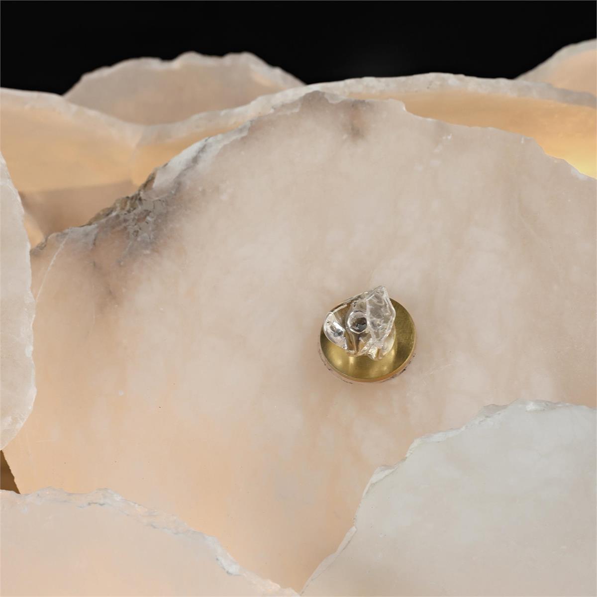 Layered Alabaster Brass Four-Light Flush Mount