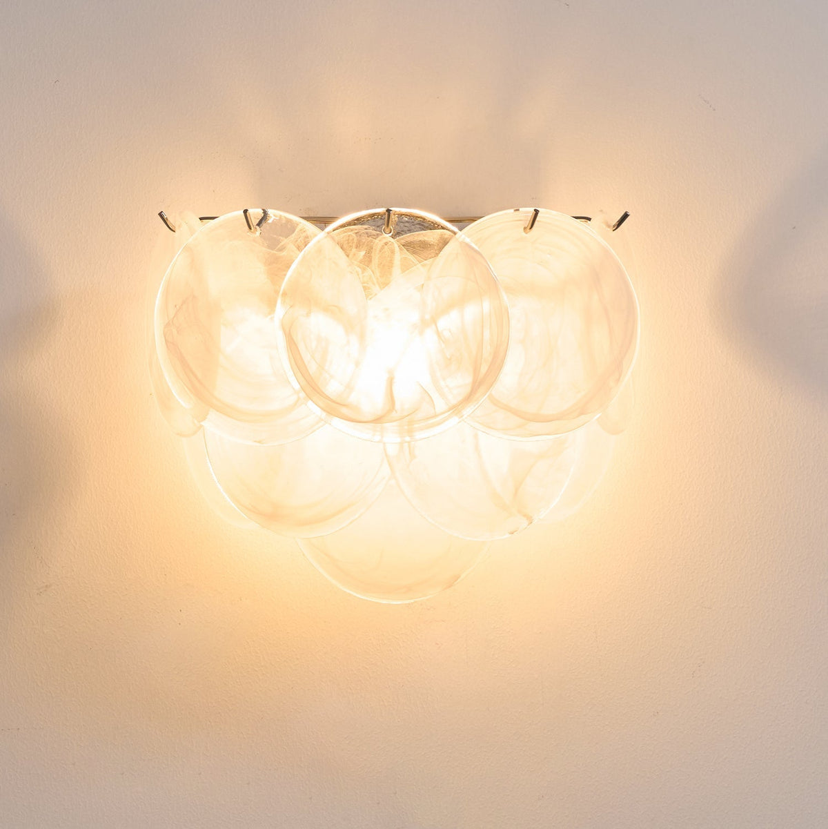 Layered Murano Nickel Multi-Color Wall Lamp