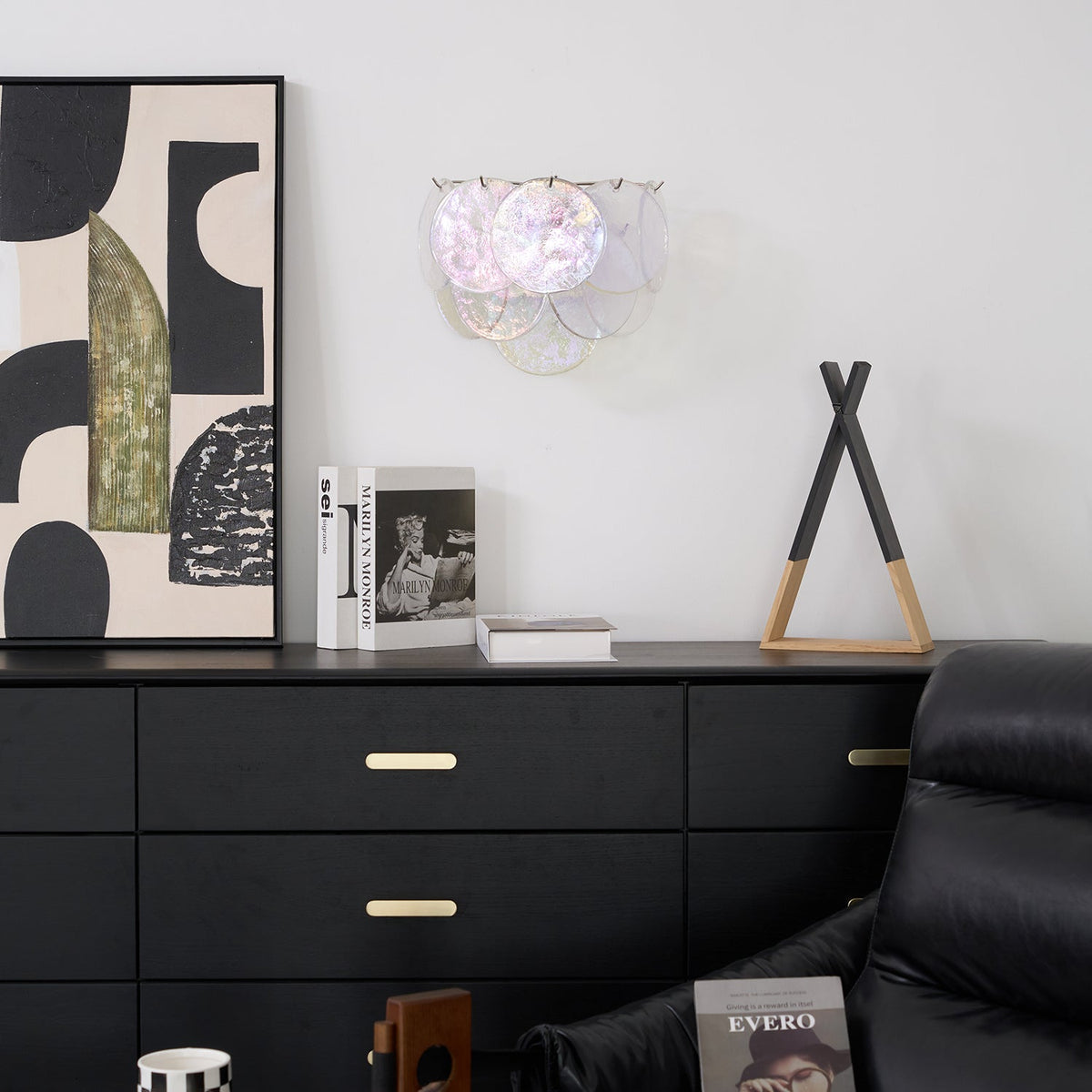Layered Murano Nickel Multi-Color Wall Lamp