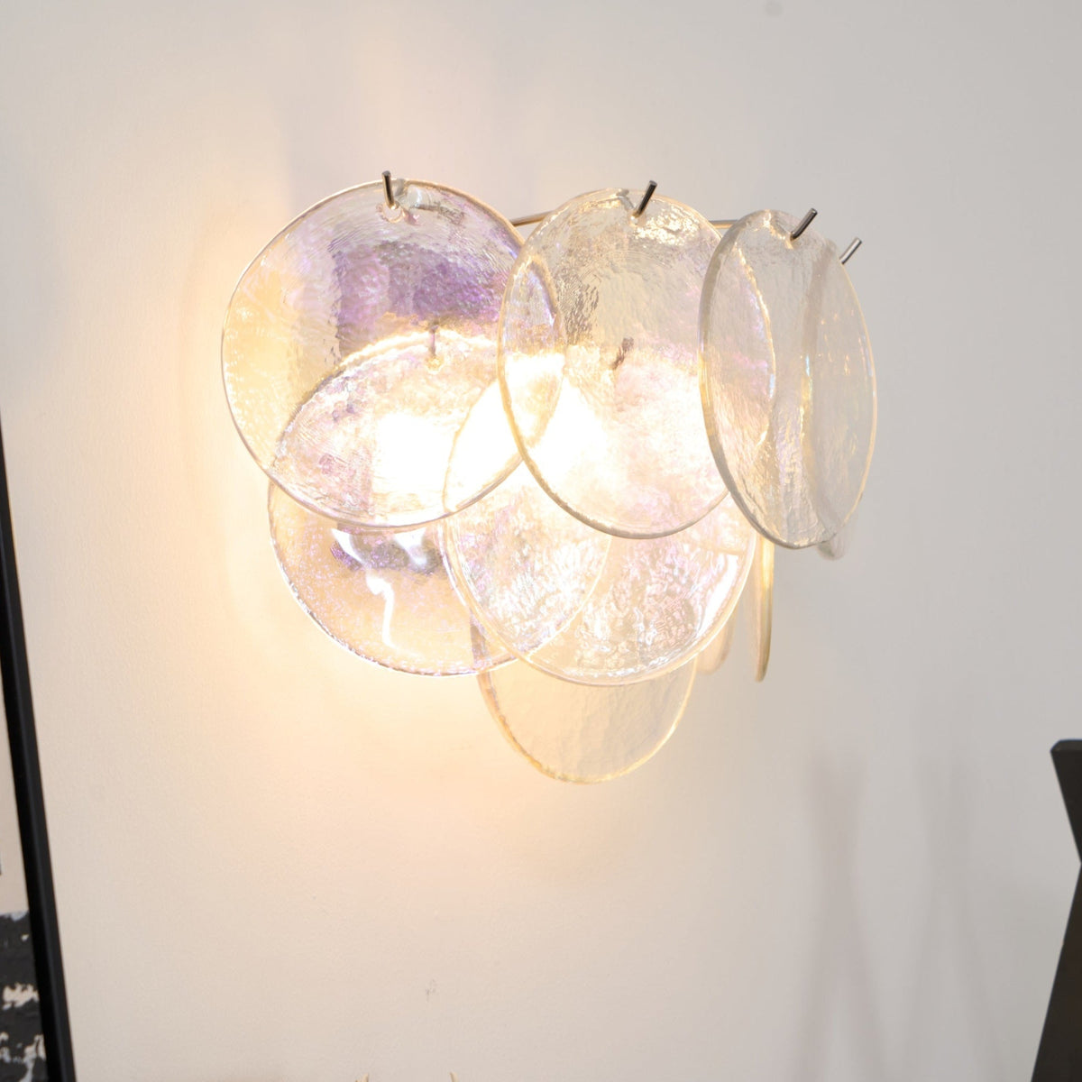 Layered Murano Nickel Multi-Color Wall Lamp