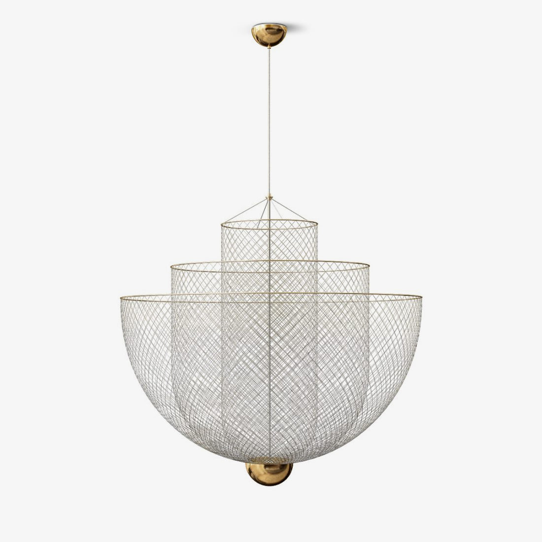 Layered Wire Chrome Gold LED Pendant
