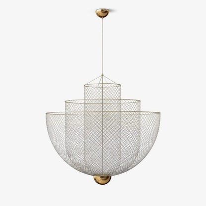 Layered Wire Chrome Gold LED Pendant