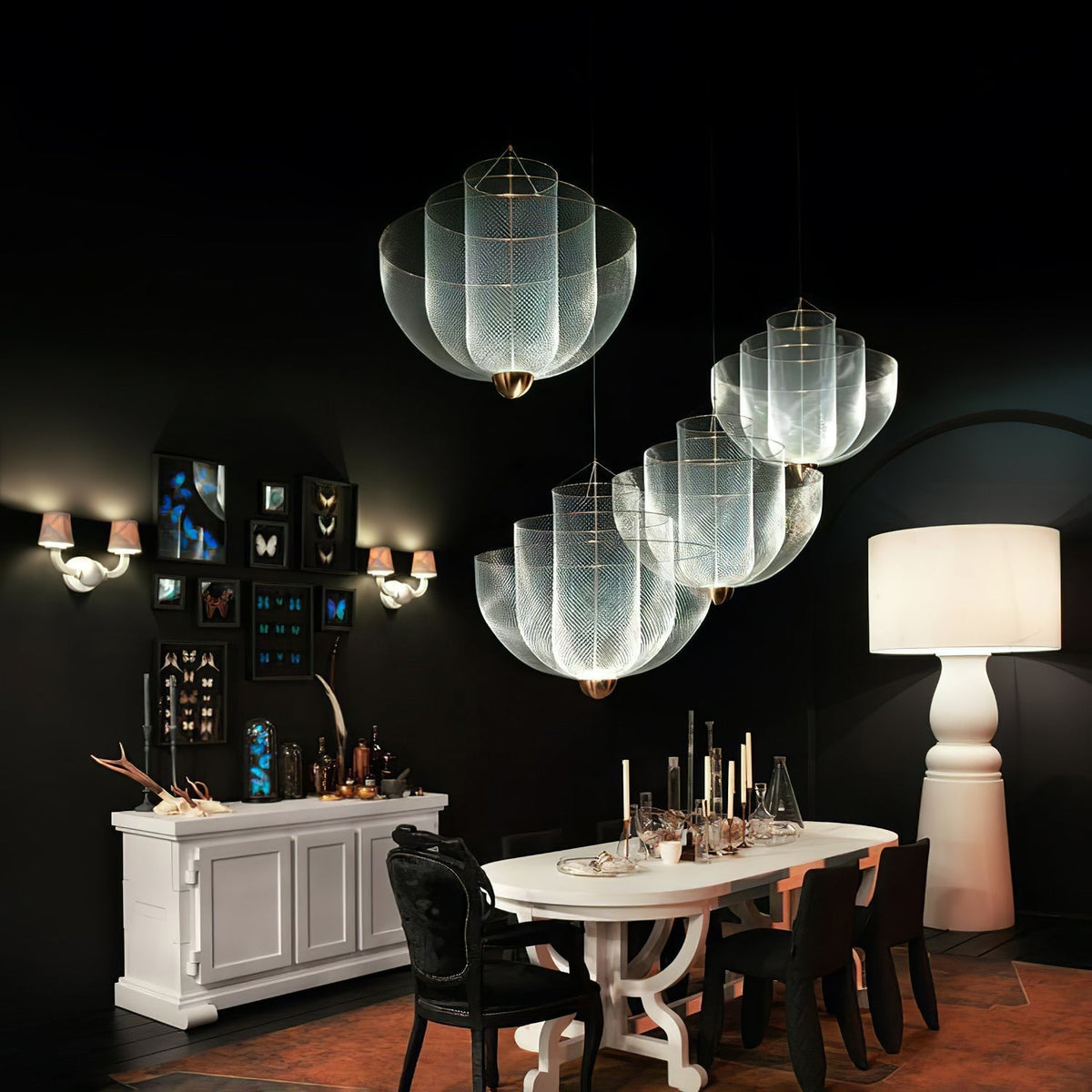 Layered Wire Chrome Gold LED Pendant
