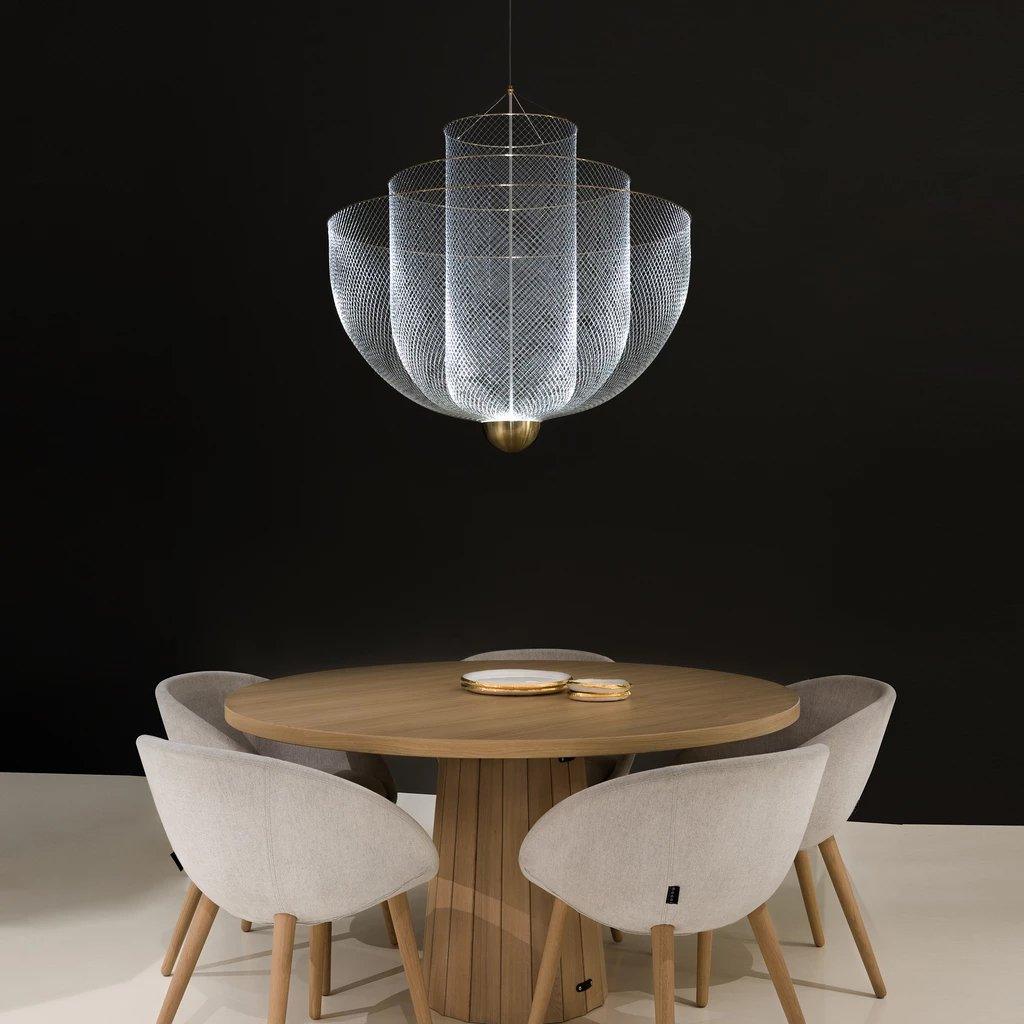 Layered Wire Chrome Gold LED Pendant