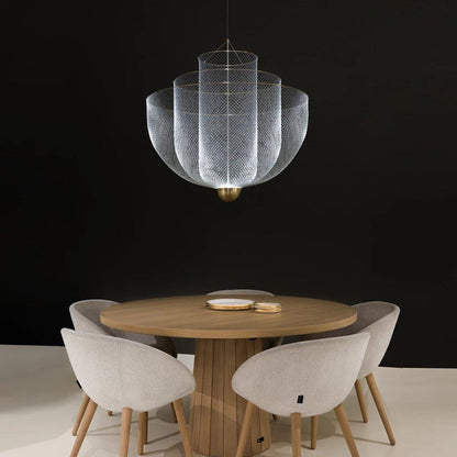 Layered Wire Chrome Gold LED Pendant
