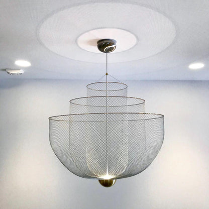 Layered Wire Chrome Gold LED Pendant