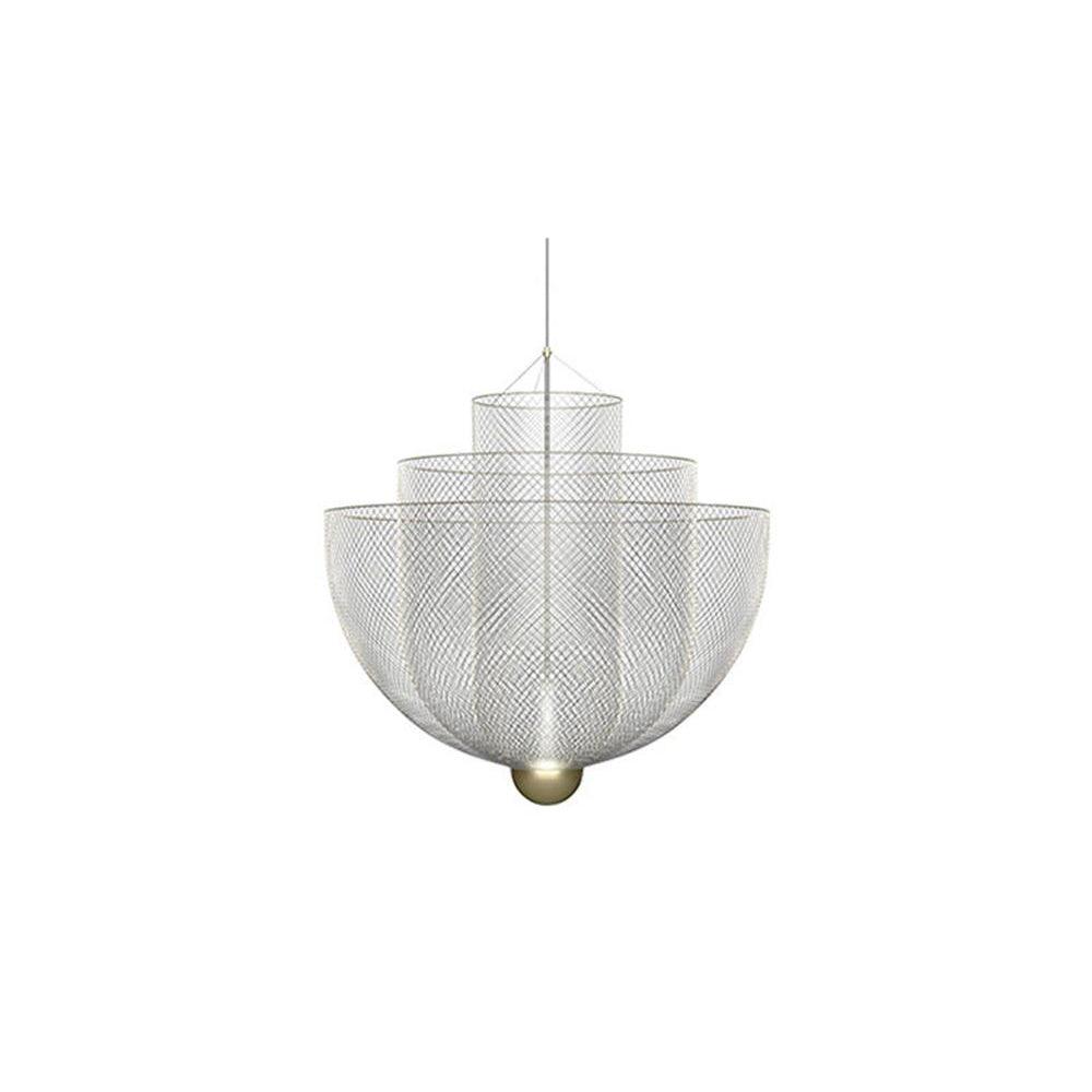 Layered Wire Chrome Gold LED Pendant