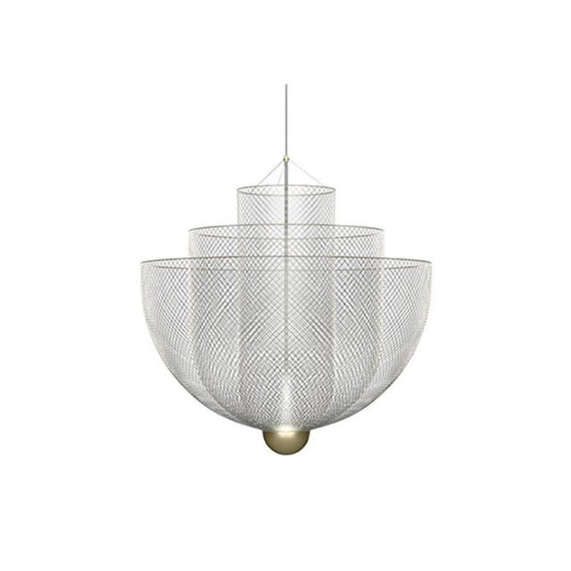 Layered Wire Chrome Gold LED Pendant