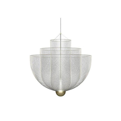 Layered Wire Chrome Gold LED Pendant
