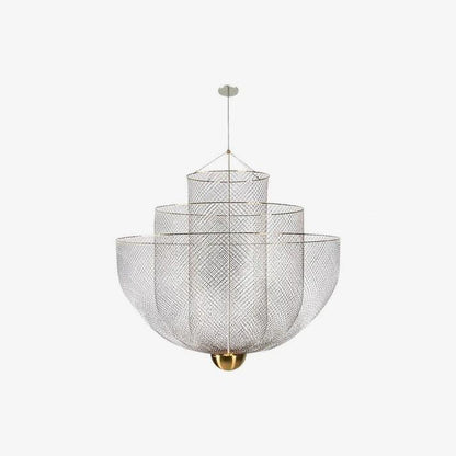Layered Wire Chrome Gold LED Pendant