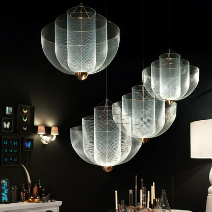 Layered Wire Chrome Gold LED Pendant