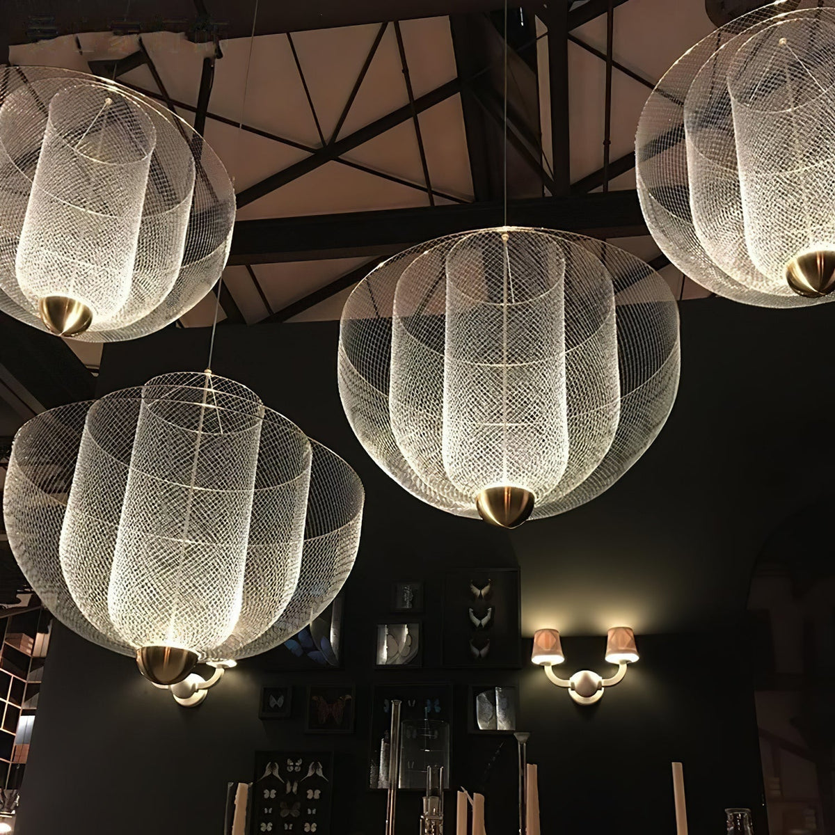 Layered Wire Chrome Gold LED Pendant