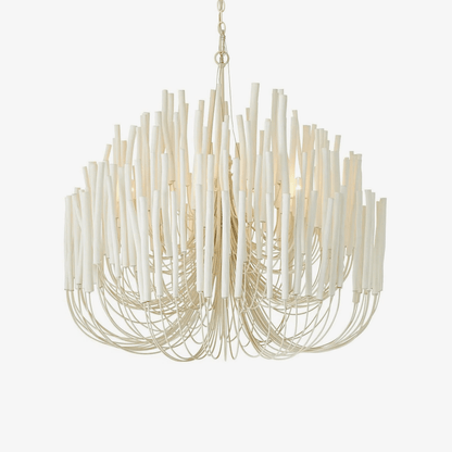 Layerwood Black White Multi-Light Chandelier