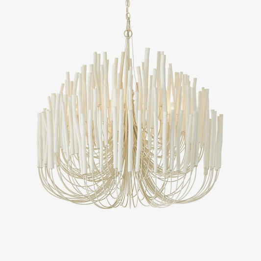 Layerwood Black White Multi-Light Chandelier