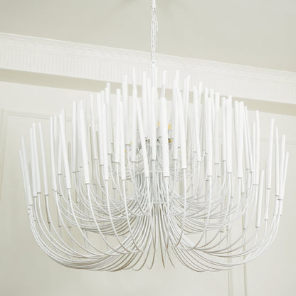 Layerwood Black White Multi-Light Chandelier