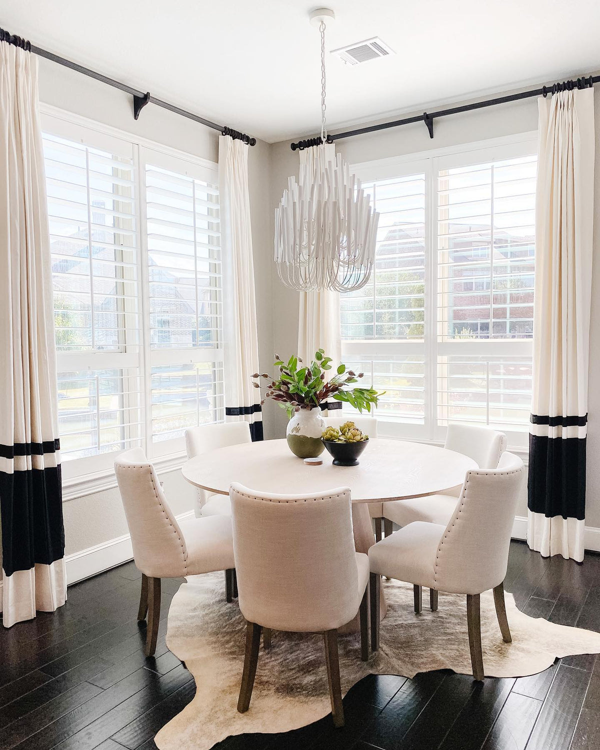 Layerwood Black White Multi-Light Chandelier