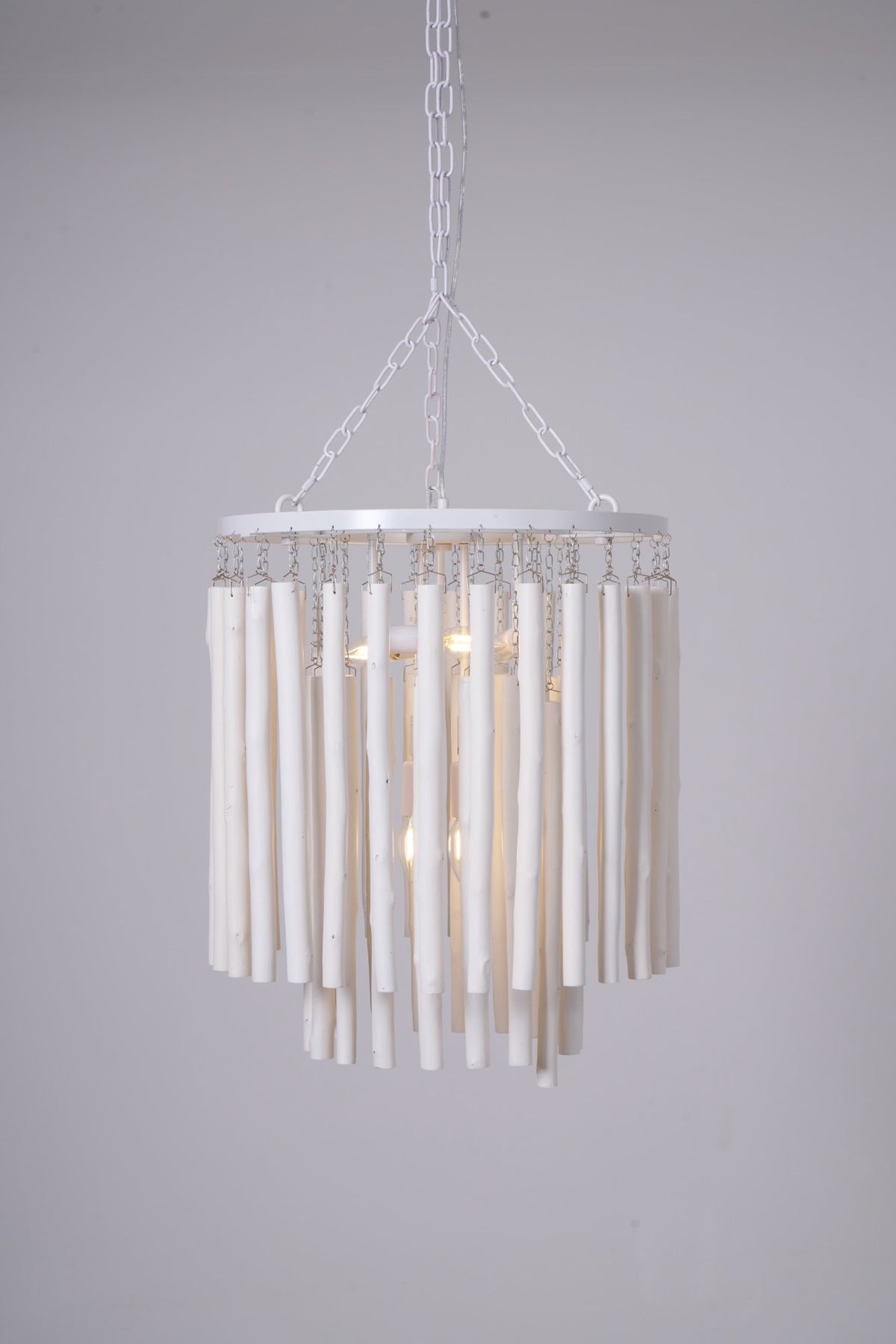 Layerwood Black White Multi-Light Chandelier