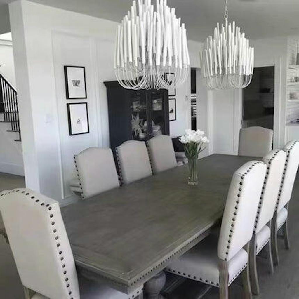 Layerwood Black White Multi-Light Chandelier