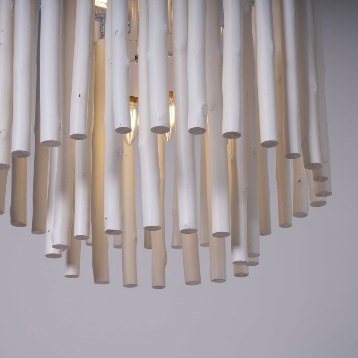 Layerwood Black White Multi-Light Chandelier