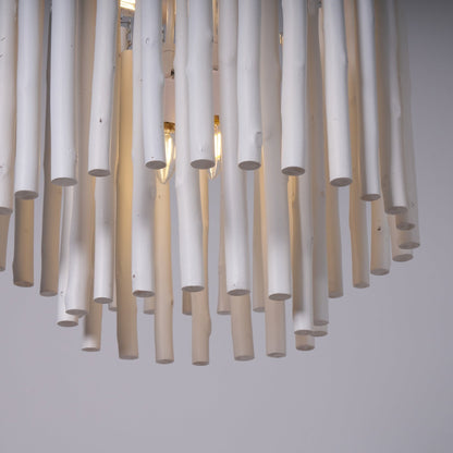 Layerwood Black White Multi-Light Chandelier