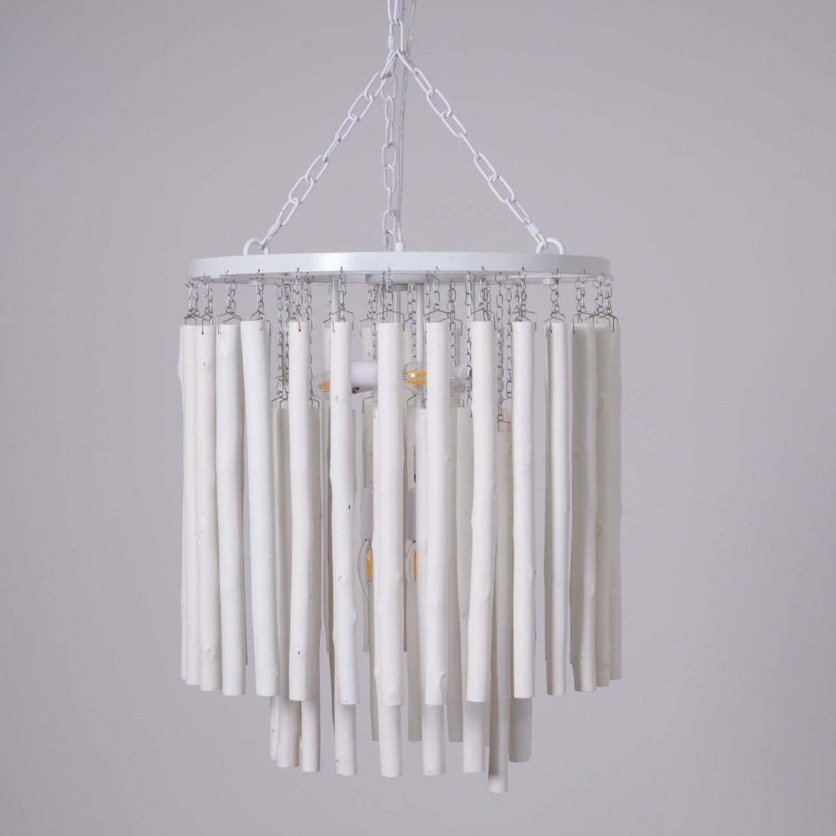 Layerwood Black White Multi-Light Chandelier